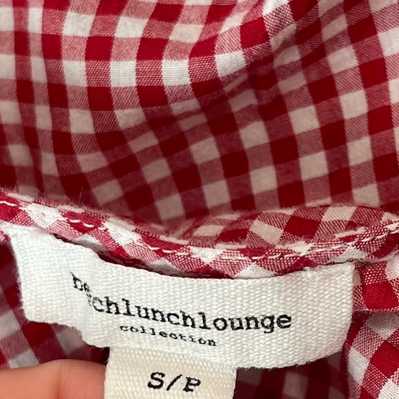 BEACHLUNCHLOUNGE Arianna Gingham Wrap Tie Top small boho chic beachy peasant - Picture 4 of 7